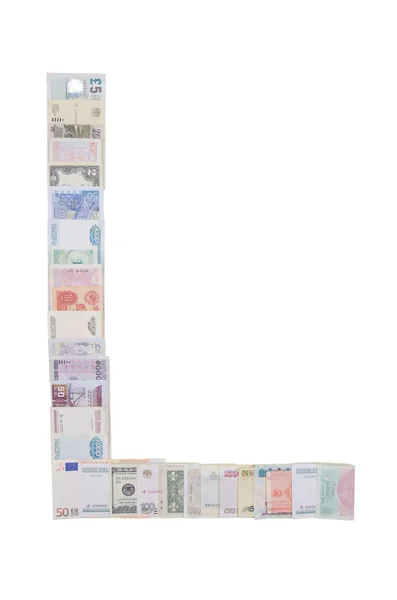 Carta l do dinheiro — Fotografia de Stock