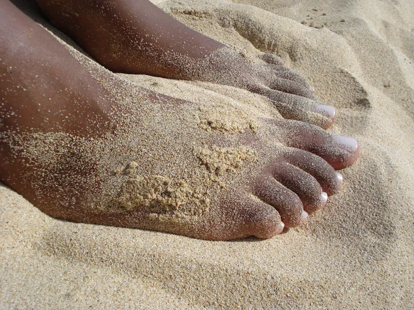 Piedi sulla sabbia — Foto Stock