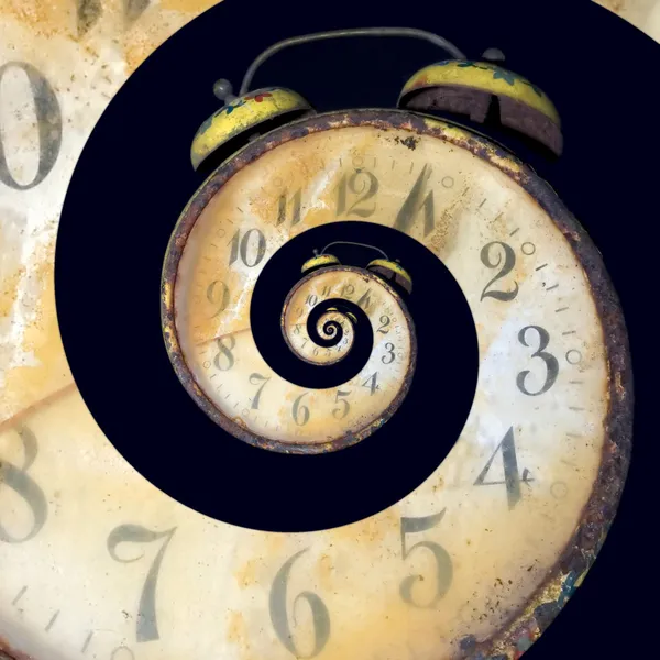 Infinite Old Rusty Clock — Stock Photo, Image