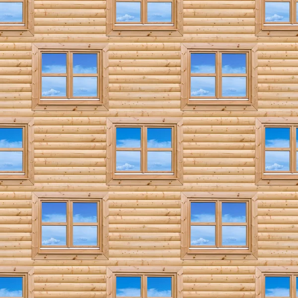 Varrat nélküli faház fal — Stock Fotó