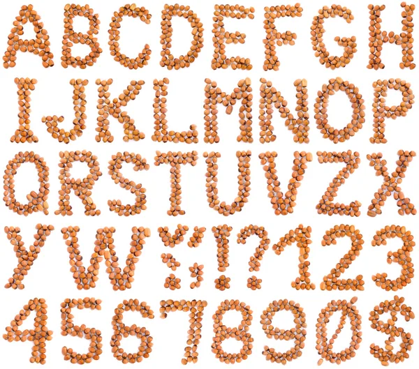 Wyłącznik alfabet z orzechów laskowych — Zdjęcie stockowe