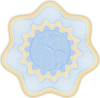 Embossed globe rosetta clipart