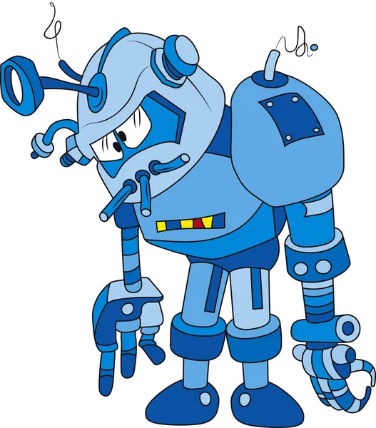 Robot blu — Vettoriale Stock