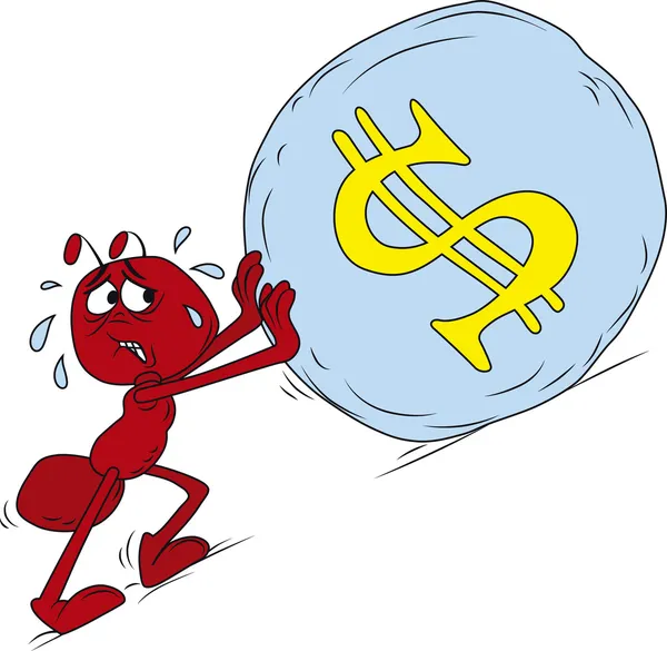西西弗斯红蚂蚁 — 图库矢量图片