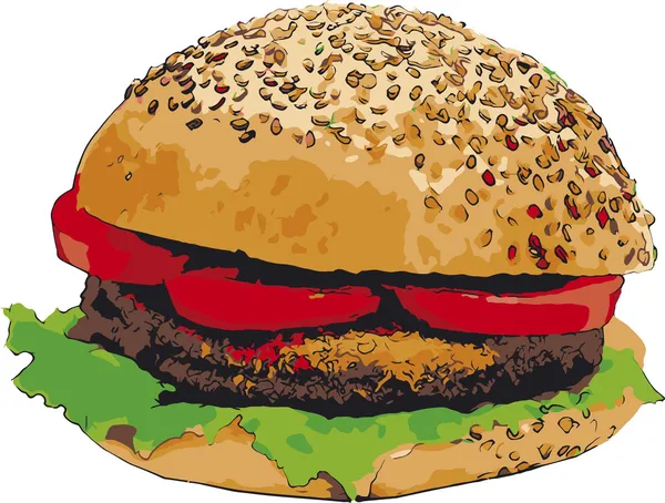 stock vector Sketch of Hamburger vector illustration