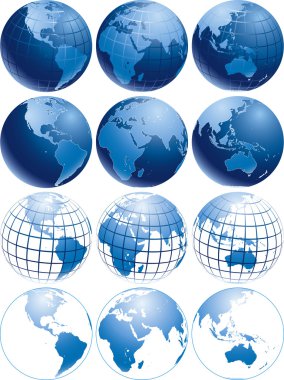 Blue globes clipart