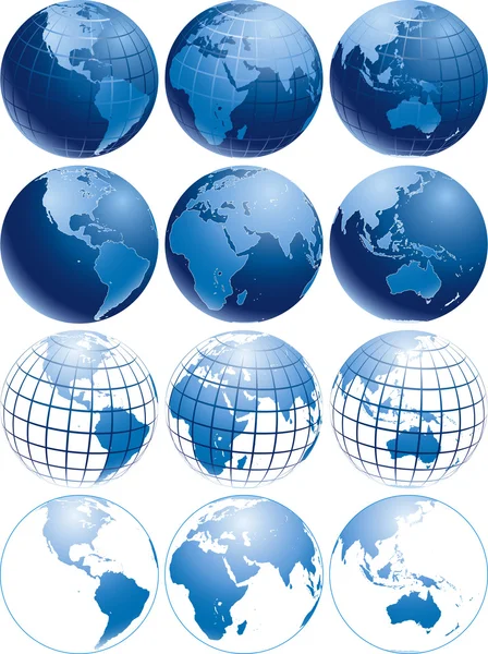 Blue globes — Stock Vector