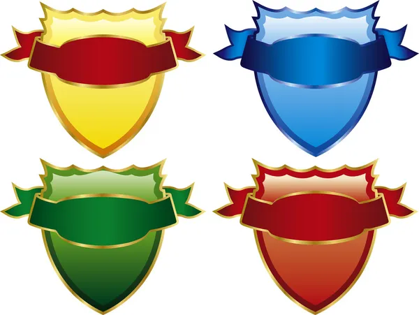 Cuatro escudos — Vector de stock