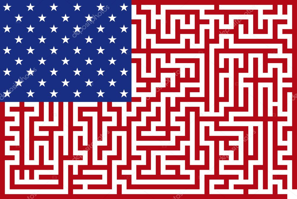 Conceptual American maze flag