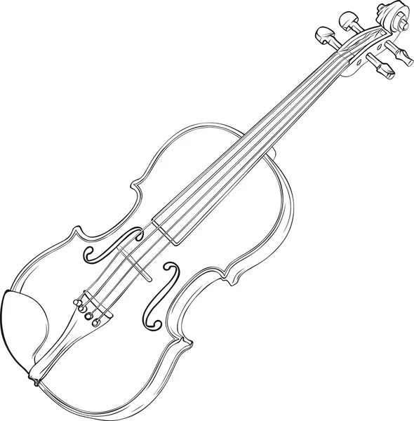 ヴァイオリンを描画 — ストックベクタ