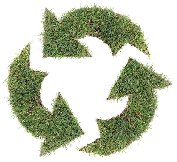 Símbolo de reciclagem cortado — Fotografia de Stock