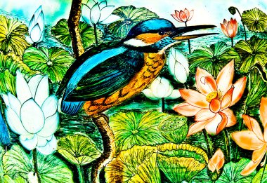tr kingfisher seramik vazo background.this üzerinde resmim