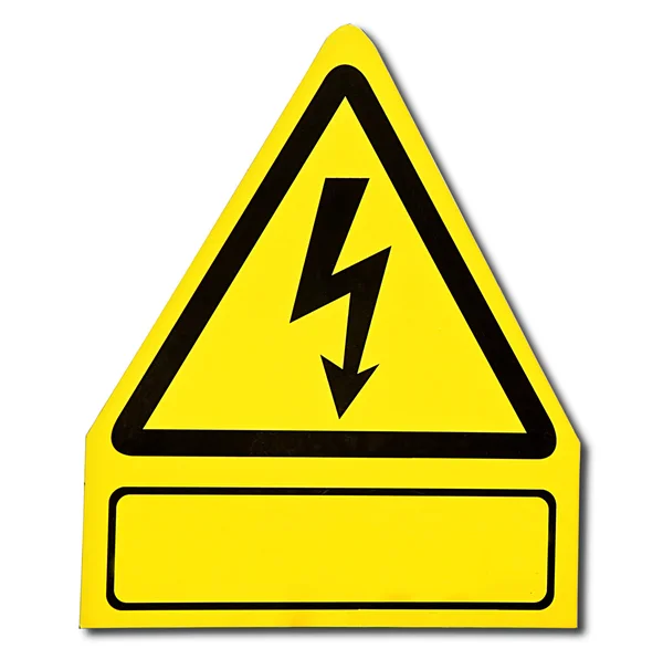 Ознака небезпеки електрики від високої напруги ізольовано на — стокове фото