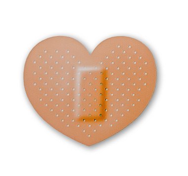 The Heart shape bandage isolated on white background clipart