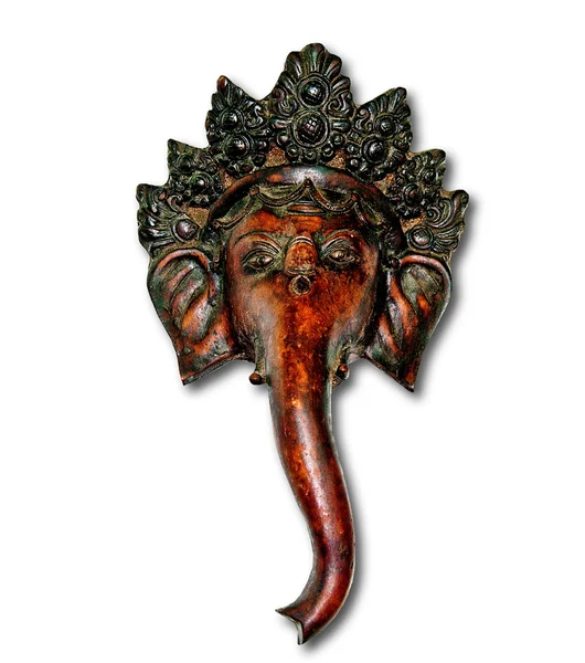 Dřevěný Ganesha izolovaných na bílém pozadí — Stock fotografie