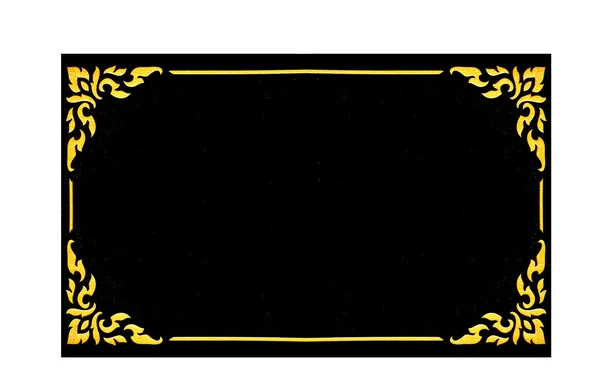 The Golden pattern thai style on black granite — Stock Photo, Image