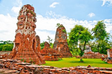 Buda berbat durum ve wat mahathat yapılan ayuttha Tapınağı