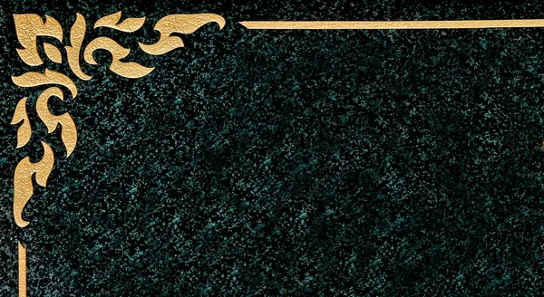 Altın deseni Tay tarzı siyah granit üzerine — Stok fotoğraf