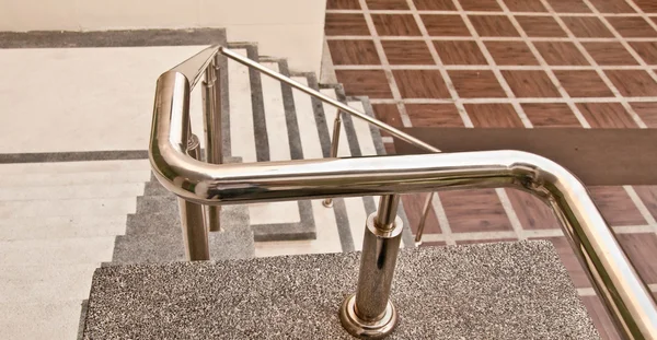 The Stainless steel of railing on staircase — Stock Photo, Image
