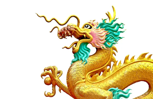 O status do dragão isolado no fundo branco — Fotografia de Stock
