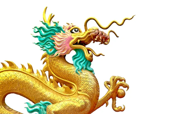 O status do dragão isolado no fundo branco — Fotografia de Stock
