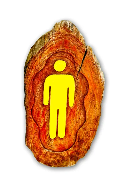 De gids post hout van toilet voor man — Stockfoto