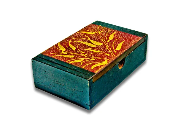 A caixa de madeira isolada no fundo branco — Fotografia de Stock