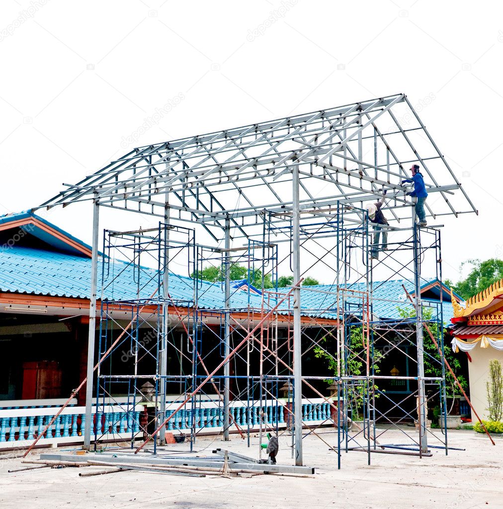 The Under construction using steel frames