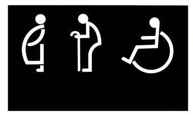 The Sign of restroom for old man and handicap and pregnant on bl clipart