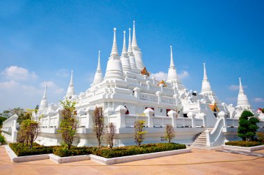 The White Pagoda on blue sky background clipart