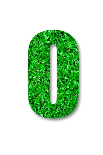 O 흰색 배경에 고립의 녹색 잔디 알파벳 — 스톡 사진