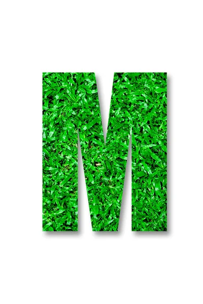 El alfabeto de hierba verde de m aislado sobre fondo blanco —  Fotos de Stock