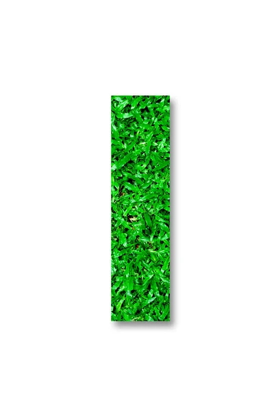 Het groene gras alfabet van i geïsoleerd op witte achtergrond — Stockfoto