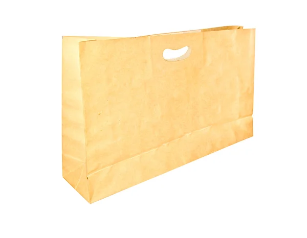 O saco de papel isolado no fundo branco — Fotografia de Stock