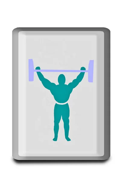 Das Zeichen des Gewichthebers isoliert auf weißem Hintergrund — Stockfoto