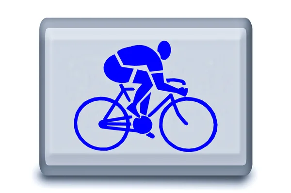 Bisiklet Yarışı beyaz zemin üzerine izole işareti — Stok fotoğraf