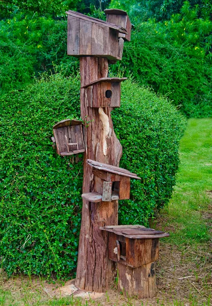 Dřevěný holubník rodiny — Stock fotografie