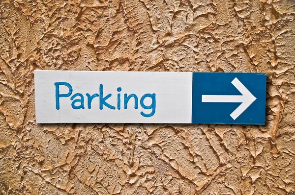 The Sign of parking on wall — Stock Photo, Image