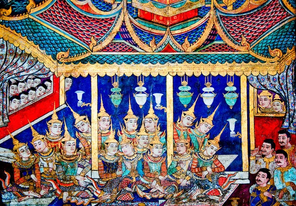 CHIANGMAI, THAILANDIA - 25 GENNAIO: Pittura antica su monaco — Foto Stock