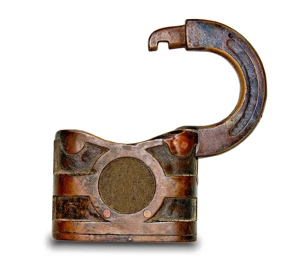 The Old rusted padlock isolated on white background — Stock Photo, Image