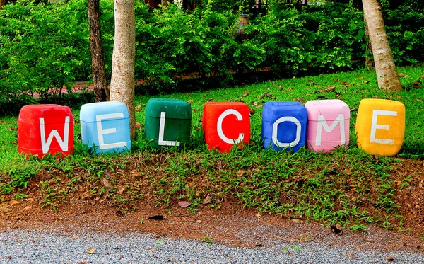 The Colorful of welcome text — Stock Photo, Image