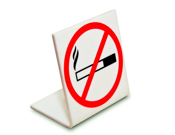 Le signe de non-fumeur isolé sur fond blanc — Photo
