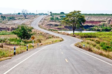 The Curve of road on hill clipart