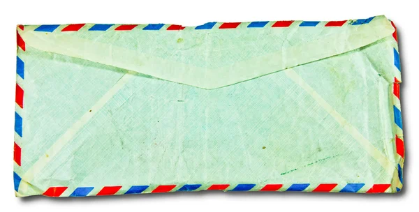 Старий конверт ззаду ізольований на білому тлі — стокове фото