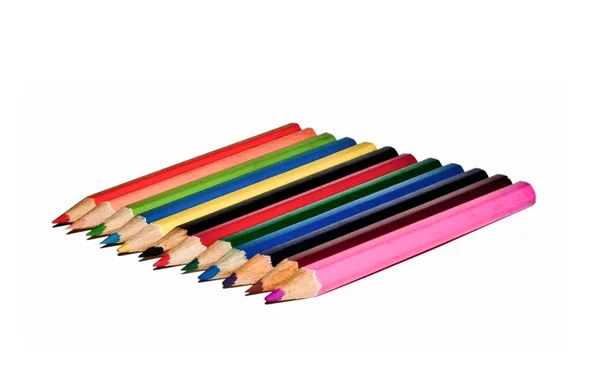 La couleur des crayons isolés sur fond blanc — Photo
