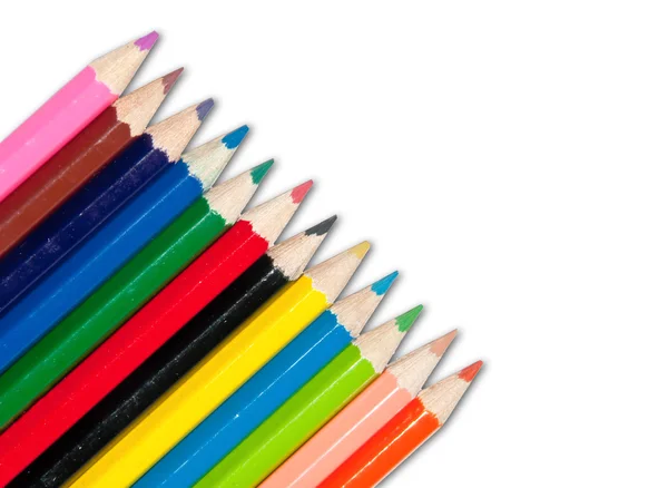 Цвет карандашей изолирован на белом фоне — стоковое фото