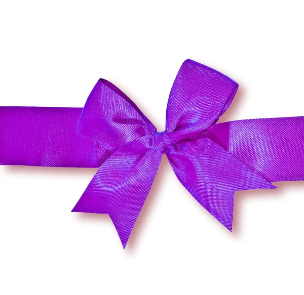 Фиолетовая лента на белом фоне — стоковое фото
