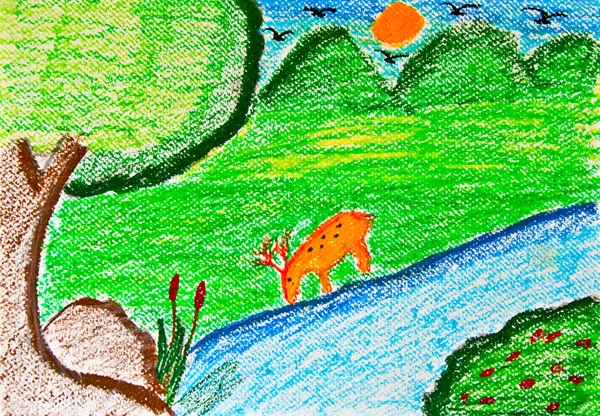 A festmény a gyermek 5 éves korig — Stock Fotó