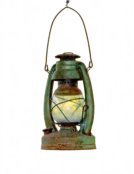 A lâmpada de parafina isolada sobre fundo branco — Fotografia de Stock