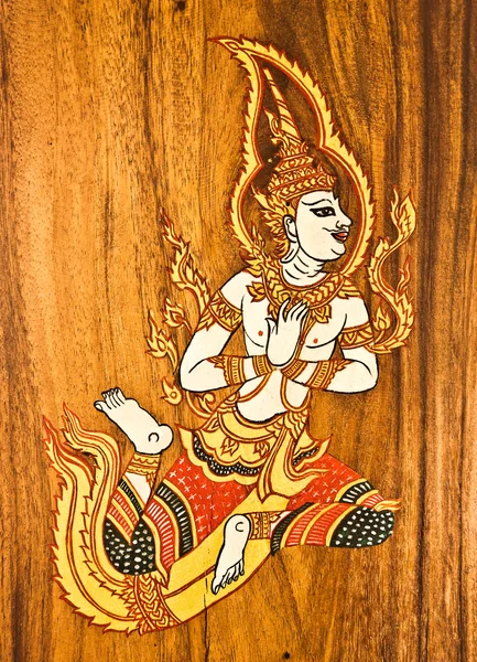 The Painting of deva on wood — Stock Photo, Image